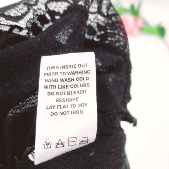 VANITY Y2k Glitter Accented Lace Trim Black Crinkled Stretch Fabric Cami M - Picture 9 of 10